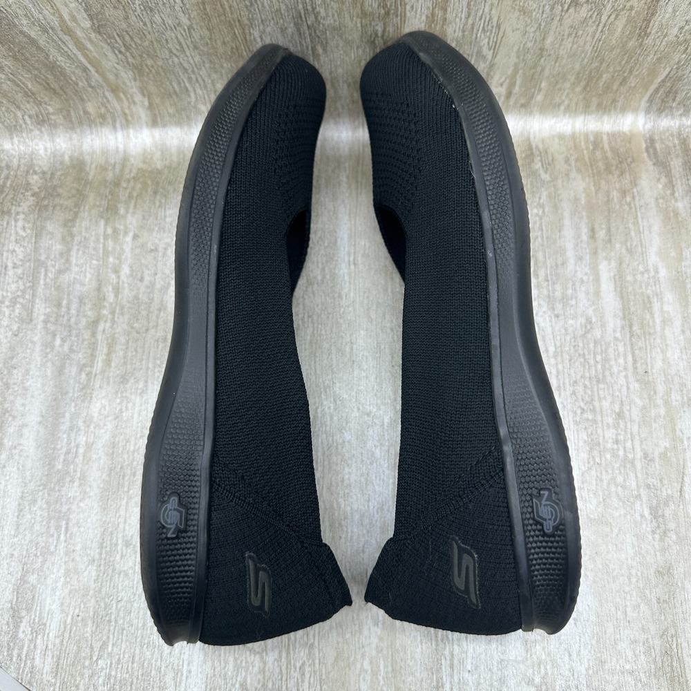 Skechers Goga Mat Lite Knit Ballet Slip-On Shoes Black - Picture 4 of 8
